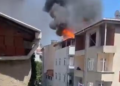 Pendik’te 5 katlı binada çatı izolasyonu sırasında yangın