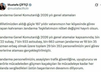 Jandarma Genel Komutanlığı'nda 29 bin 353 personel, yeni görev yerlerine atandı