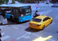 Taksi ile motosikletin çarpıştığı kaza kamerada