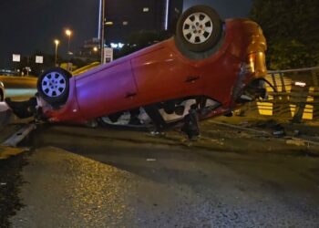 Şişli’de köpeğe çarpmamak için takla atan otomobil sürücüsü hafif yaralandı