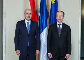 TBMM Başkanı Kurtulmuş, Finlandiya Parlamentosu Başkanı Halla-Aho ile görüştü