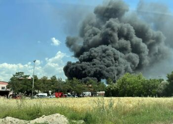 Denizli'de kauçuk fabrikasında yangın