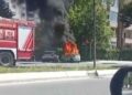 Beylikdüzü'nde elektrikli otomobilde çıkan yangın söndürüldü