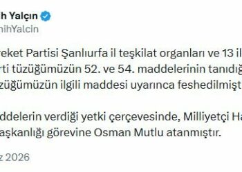 MHP'li Yalçın: Şanlıurfa il teşkilatı feshedildi
