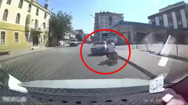 Batman’da motosikletin otomobile çarptığı kaza araç kamerasında