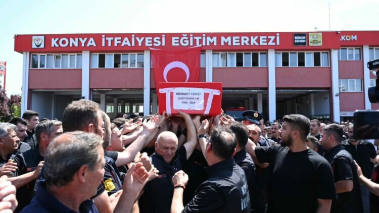 Şehit itfaiye eri, son yolculuğuna uğurlandı