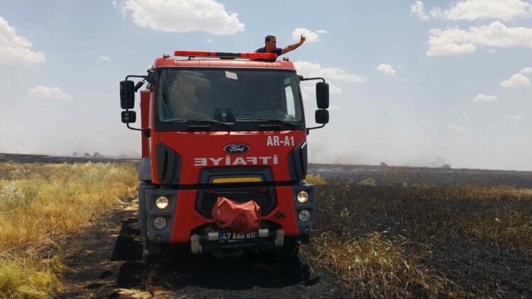 Mardin’de, yangında 300 dönüm arpa ve buğday ekili arazi zarar gördü