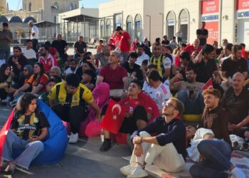 Şanlıurfa'da vatandaşlar milli takım maçını dev ekrandan izledi