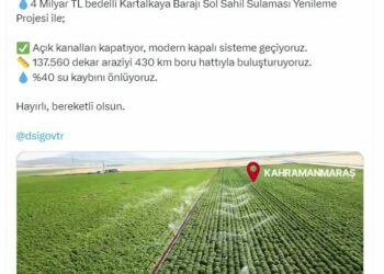 Kahramanmaraş'a 4 milyar liralık sulama yenileme projesi