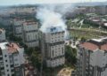 Küçükçekmece'de binada yangın -2 / Havadan görüntüyle