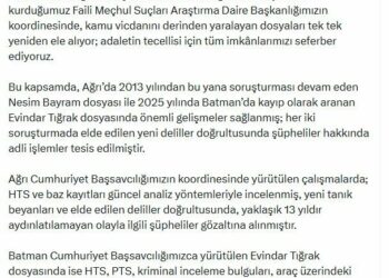 Bakan Gürlek: 2 kayıp dosyasında yeni deliller bulundu ve adli işlem yapıldı