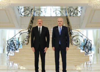TBMM Başkanı Kurtulmuş, Azerbaycan Cumhurbaşkanı Aliyev tarafından kabul edildi