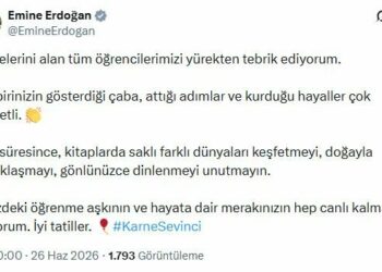 Emine Erdoğan'dan 'karne günü' mesajı