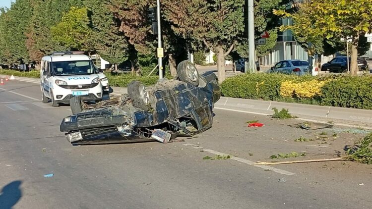 Beypazarı'nda takla atan otomobilin sürücüsü öldü