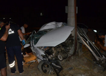 Direğe çarpan otomobilin sürücüsü öldü