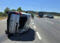 Takla atan otomobilin sünücüsü yaralandı