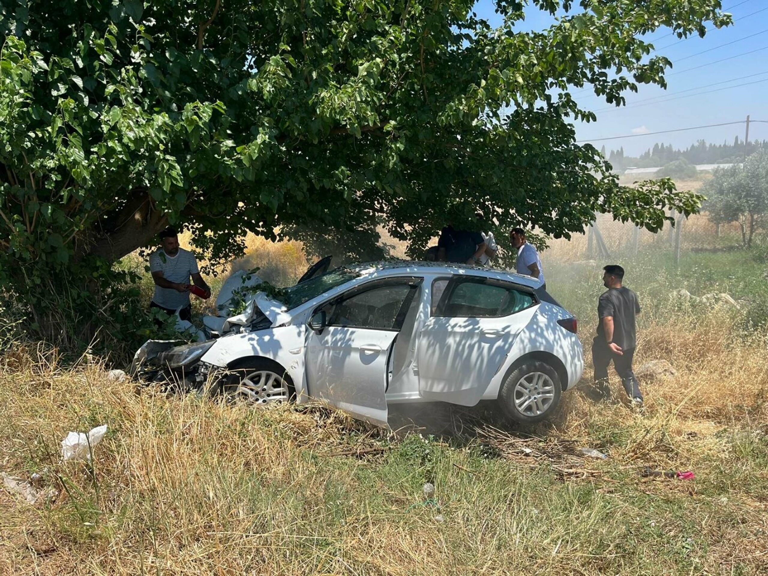 İzmir'de otomobil, ağaca çarptı: 4 ağır yaralı
