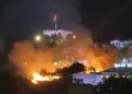 Ankara Kalesi etrafındaki ot yangını söndürüldü