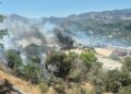 Bodrum'da konteynerde çıkan yangın makilik alana sıçradı