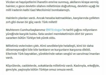 Bakan Çiftçi'den '15 Temmuz' mesajı