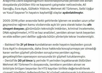Bakan Gürlek duyurdu; 6 cinayet dosyası aydınlatıldı