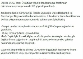 30 ilde DEAŞ'a operasyon; 119 şüpheli yakalandı