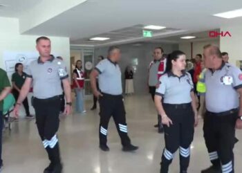 Hastanede gerçeğini aratmayan tatbikat