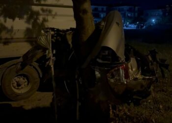 Ağaca çarpıp ikiye bölünen otomobilin sürücüsü yaralandı