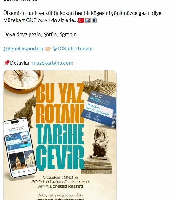 Gençlere ücretsiz Müzekart uygulaması bu yıl da devam edecek