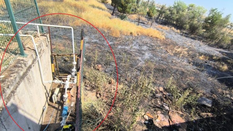Anız yangını, akaryakıt istasyonuna sıçramadan söndürüldü