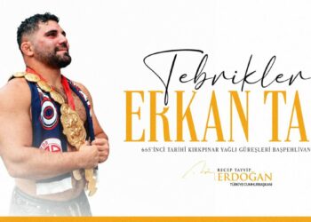 Cumhurbaşkanı Erdoğan'dan Kırkpınar'ın Başpehlivanı Erkan Taş'a tebrik mesajı