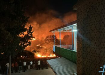 Dere kenarındaki ot yangını söndürüldü