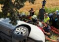 Sünnet düğünü dönüşü şarampole devrilen otomobilin sürücüsü, kurtarılamadı