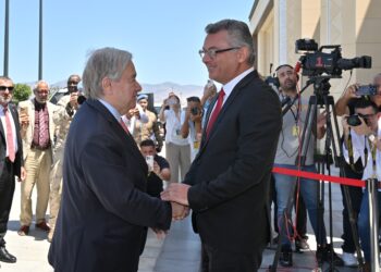 KKTC Cumhurbaşkanı Erhürman, BM Genel Sekreteri Guterres ile bir araya geldi