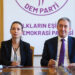 DEM Parti Eş Genel Başkanları Tuncer Bakırhan ile Tülay Hatimoğuları, 'çerçeve yasa' teklifini imzaladı. Fotoğraf:Ankara,(DHA)