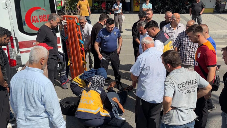 Yaya geçidinde otomobilin çarptığı yaya yaralandı