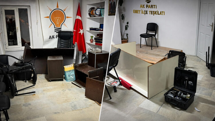 AK Parti Emet İlçe Başkanlığı binasına saldıran şüpheli gözaltına alındı