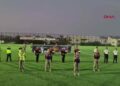 Samandağ'da jandarmadan futbol maçında farkındalık çalışması /Görüntü yeniden