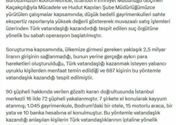 Sahte ekspertiz raporuyla gayrimenkul satışı yapan suç örgütüne operasyon; 72 gözaltı