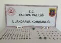 Yalova’da durdurulan araçta 228 sikke ile 28 tarihi obje ele geçirildi