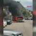 Seyir halindeki otomobil alev alev yandı