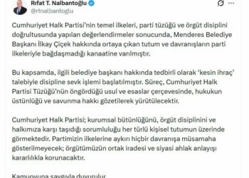 Menderes Belediye Başkanı Çiçek, CHP'den kesin ihraç talebiyle disipline sevk edildi
