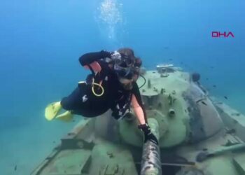 Saros Körfezi'ndeki tank batığı, dalış tutkunlarının gözdesi oldu