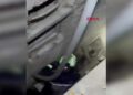 Havalandırma boşluğuna düşen kedi, kurtarma ekibini görünce kaçtı