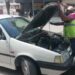 Yedek su deposu patlayan otomobil hasar gördü