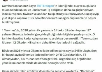 Bakan Gürlek: 2026 yılında ülkemize iade edilen şahıs sayısı 245'e ulaştı