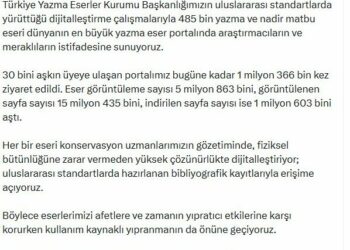 485 bin yazma ve nadir matbu eseri dijital ortamda