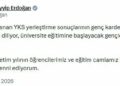 Cumhurbaşkanı Erdoğan: Üniversite eğitimine başlayacak gençlerimizi tebrik ediyorum