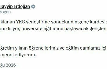 Cumhurbaşkanı Erdoğan: Üniversite eğitimine başlayacak gençlerimizi tebrik ediyorum