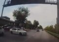 Yarışan iki otomobilin çarpıştığı kaza kamerada